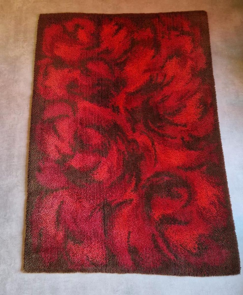 Vintage Vloerkleed Bruin Rood Jaren 70 Kleed image 3