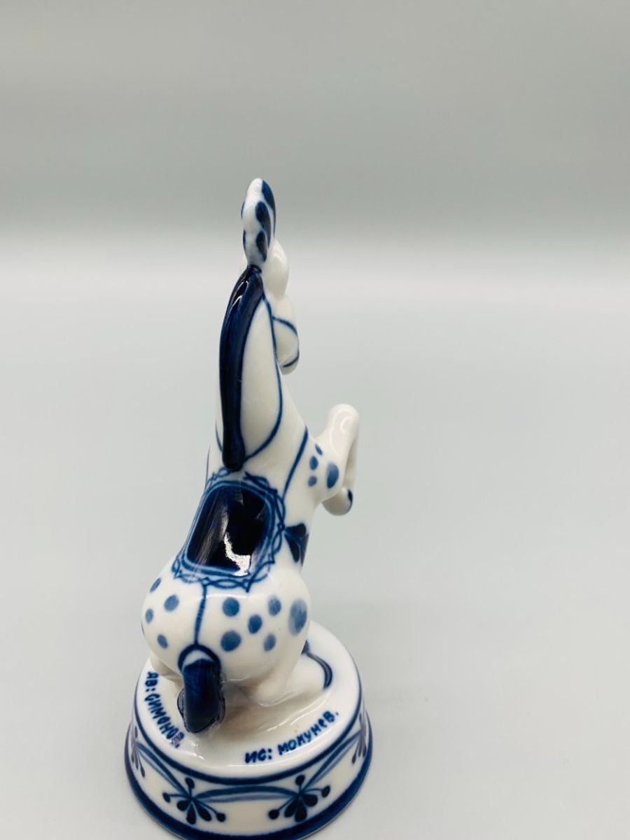 Gzhel Circuspaard Decoratie Blauw/wit image 5
