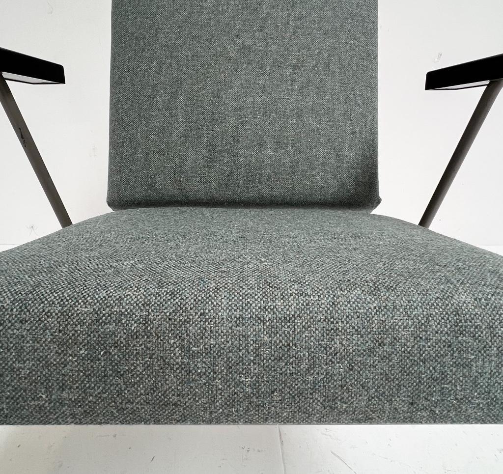 Opnieuw Gestoffeerde Blauwe Gispen 1401 Fauteuil, 1950's image 11