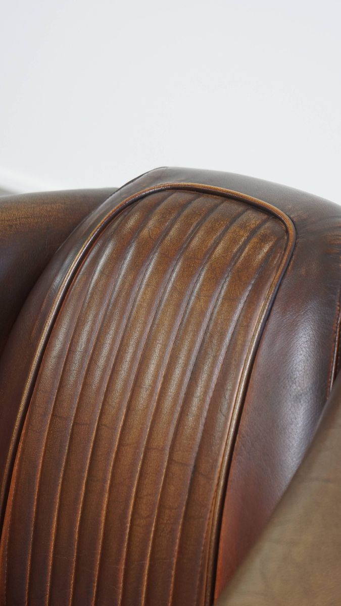 Unieke En Tijdloze, Exclusieve Rundleren Delta Chesterfield Aviator Fauteuil Met Een Mooie Kleure image 12