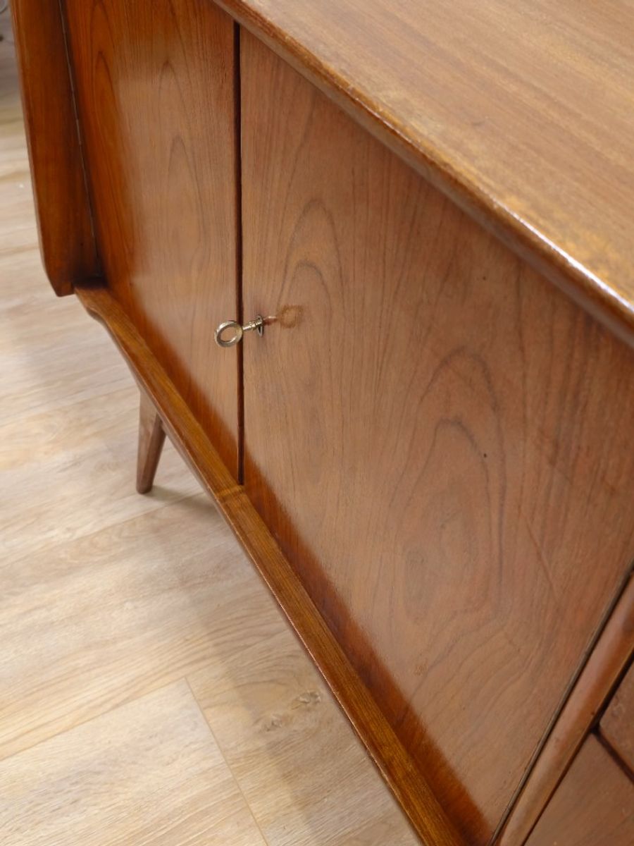 Vintage Teak Fineer Dressoir Lowboard Kast Kastje image 7