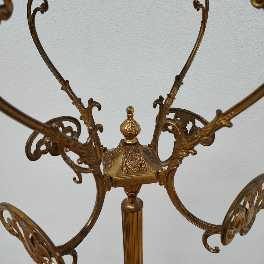 Vintage Goudkleurige Messing Staande Kapstok, Hall Tree 6 image 5