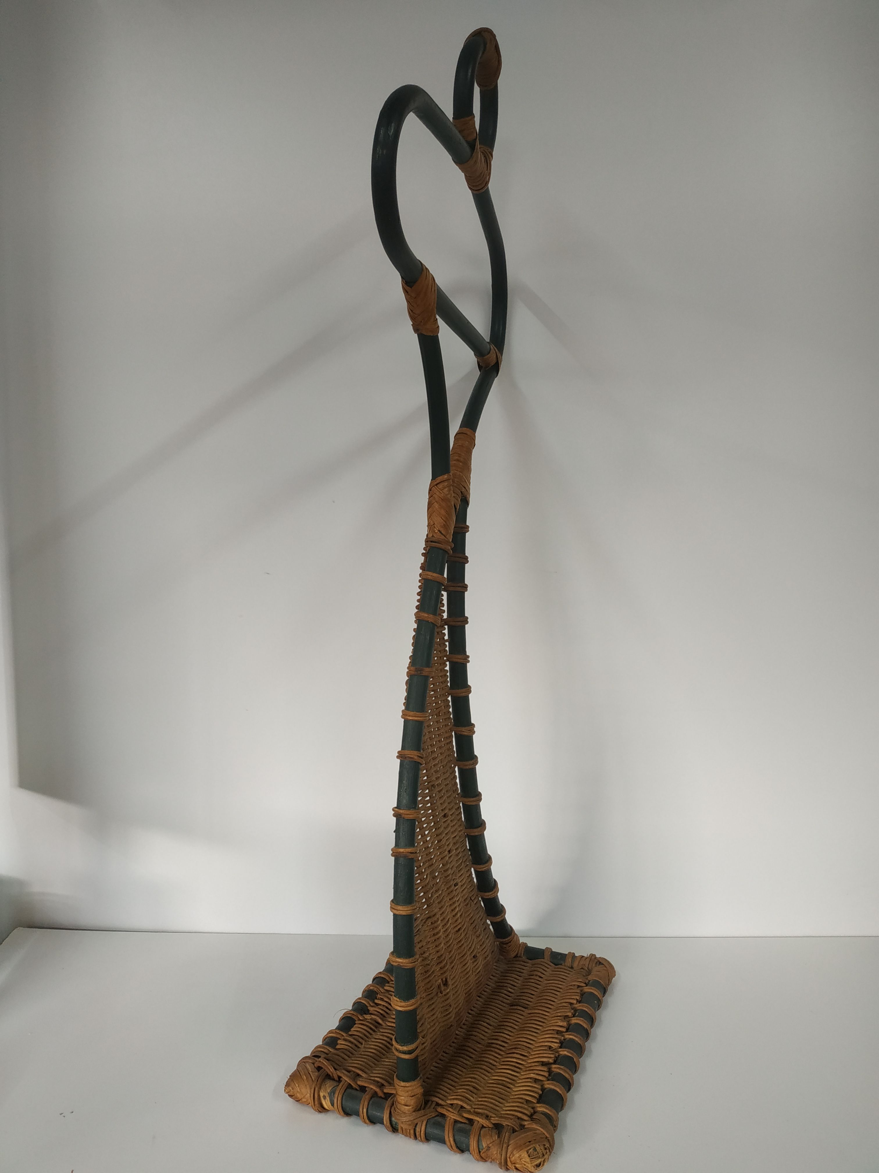 Zeldzame Vintage Rotan Rattan Dressgirl/kunstobject image 6