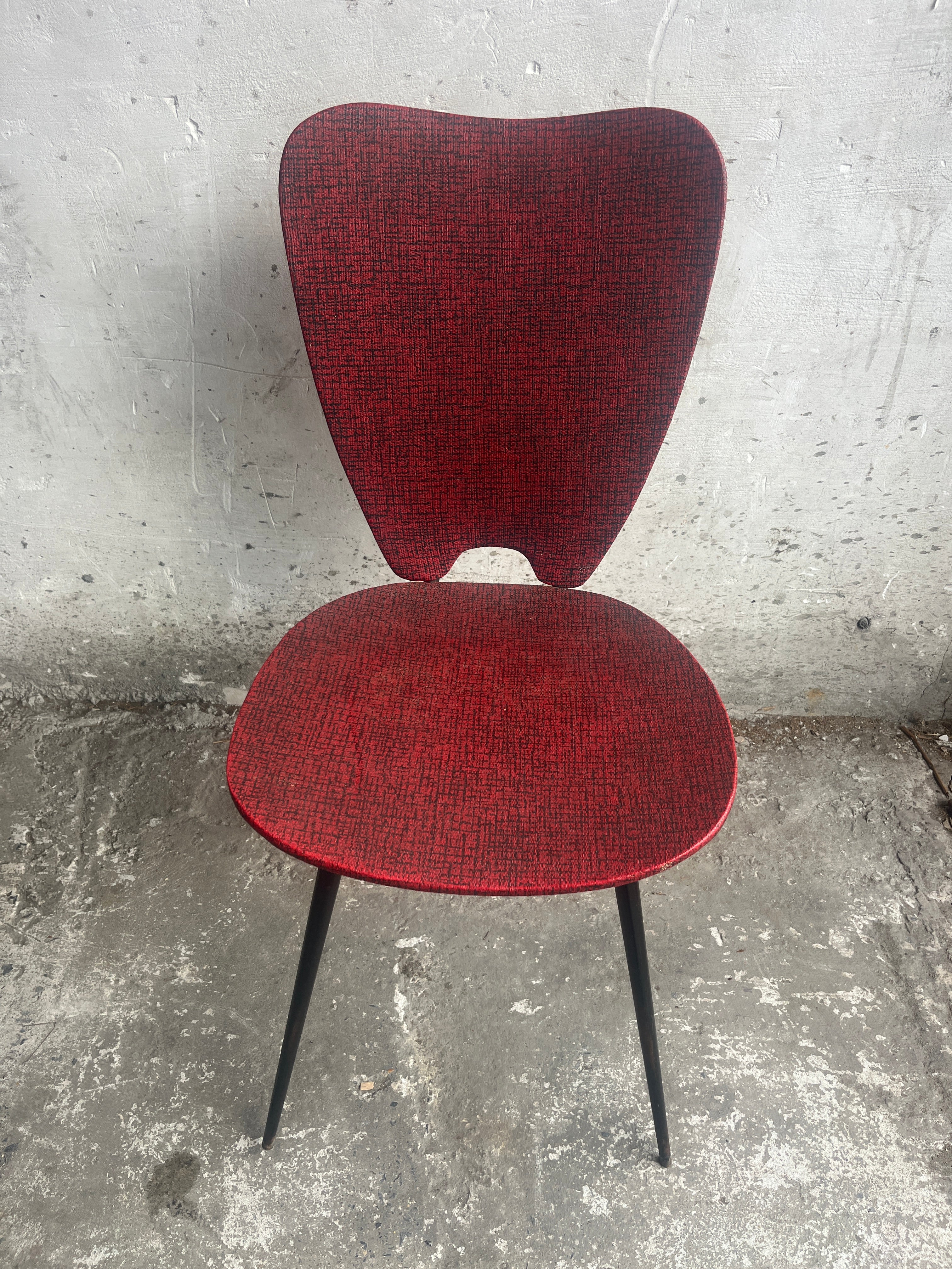 Pair Of Mid-century Red Dining Chairs image 5