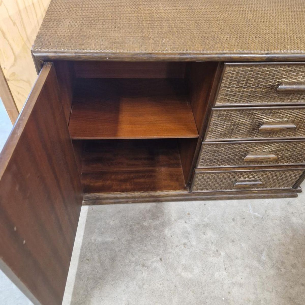 Vintage Dressoir Lowboard Sideboard Ladekast Bamboe Kast Boho Wandkast Dressoirtje image 11