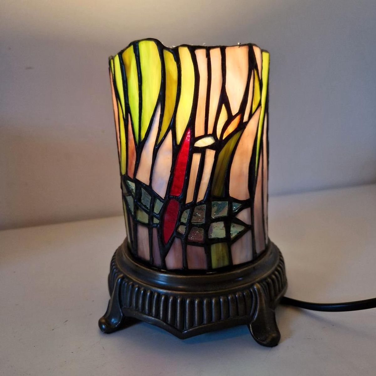 Vintage Glas In Lood Lamp Libelle Tiffany Stijl Lamp image 2