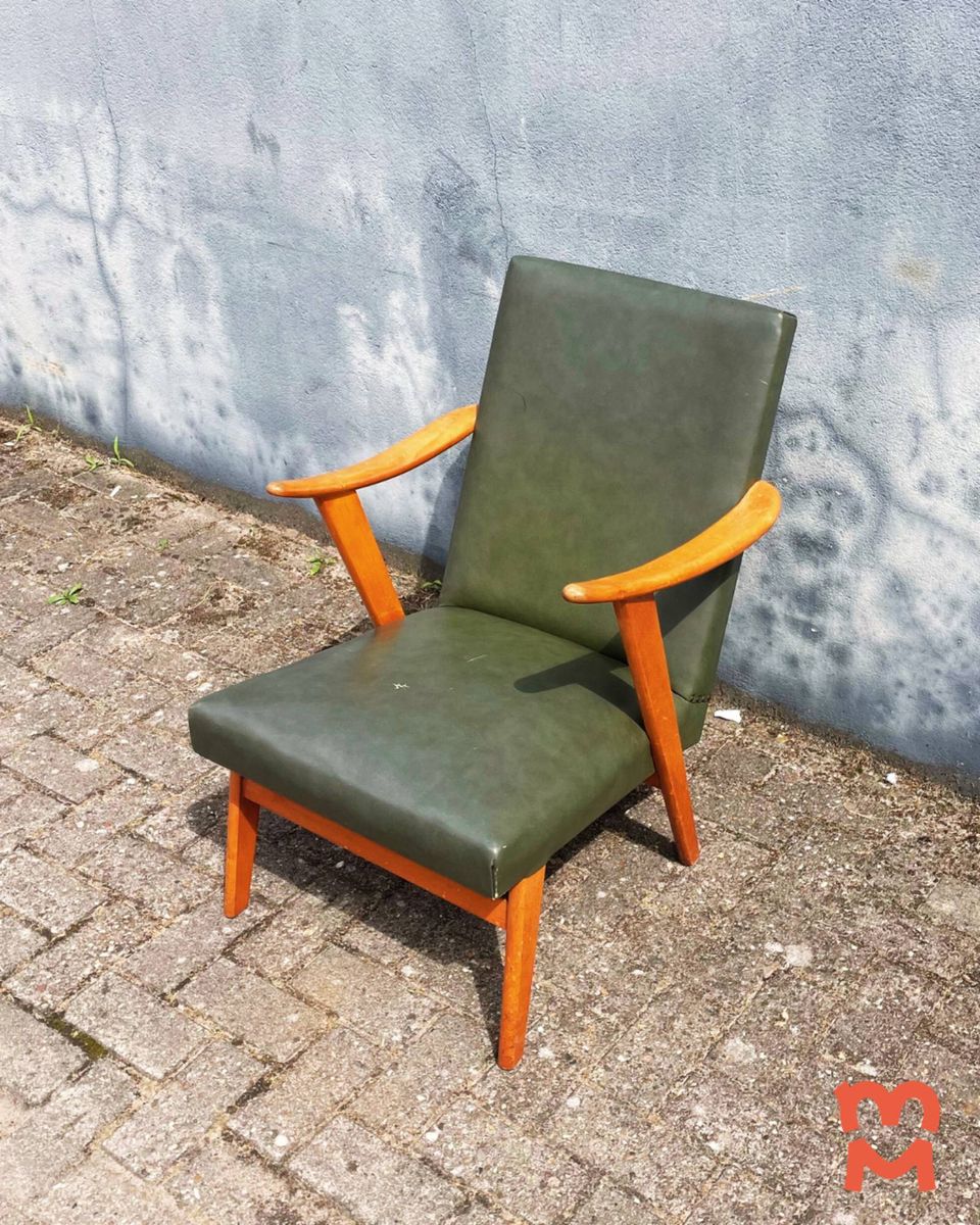 Vintage Jaren 60 Groene Deense Fauteuil image 2