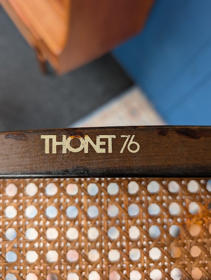 7x Vintage Rotan Stoelen, Model 215r, Thonet image 20