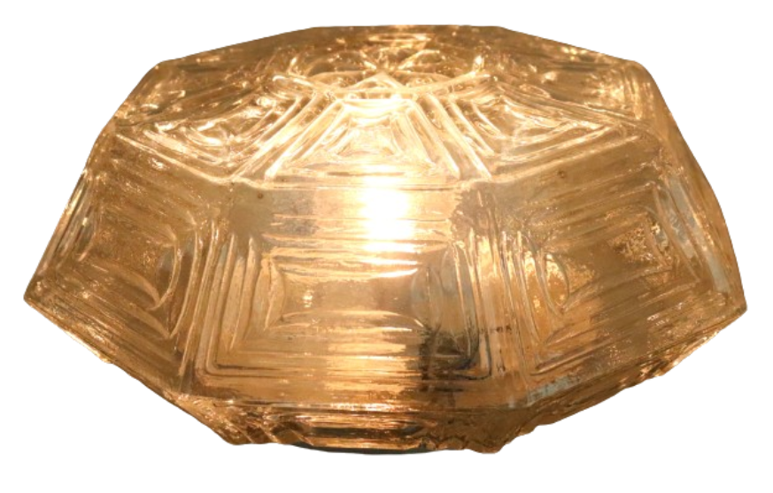 Vintage Nos Hexagon Plafondlamp Plafonniere Glas image 9
