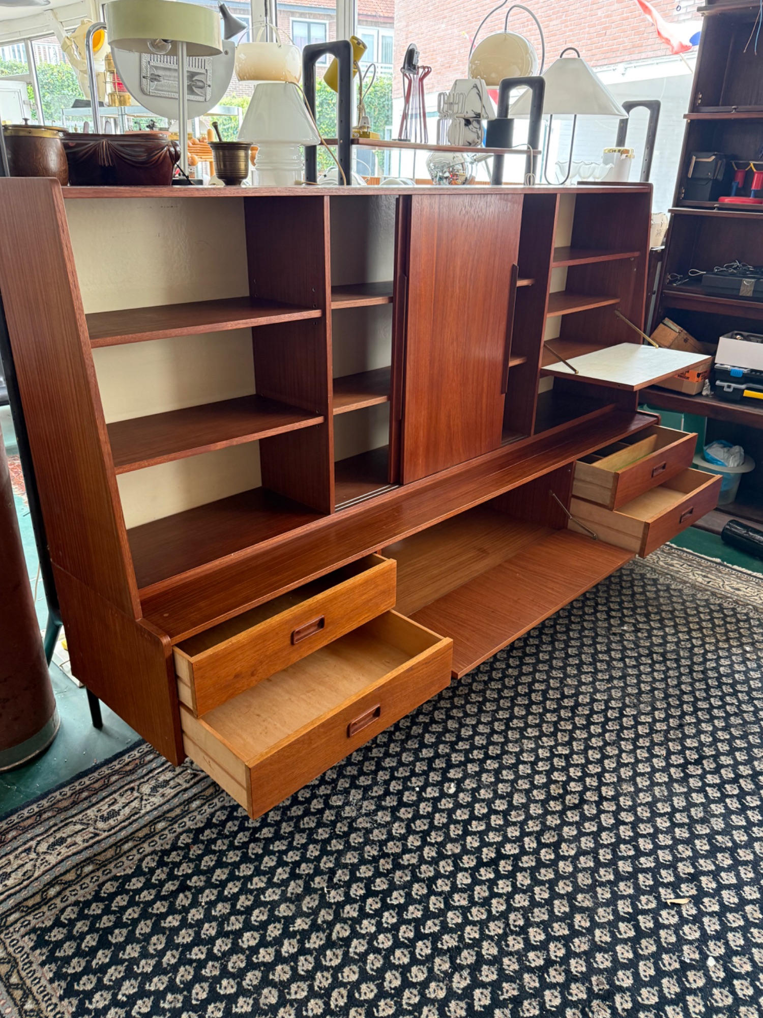 Topfrom - Teak Fineer Highboard - Ca. 1960 - In Goede Staat image 4