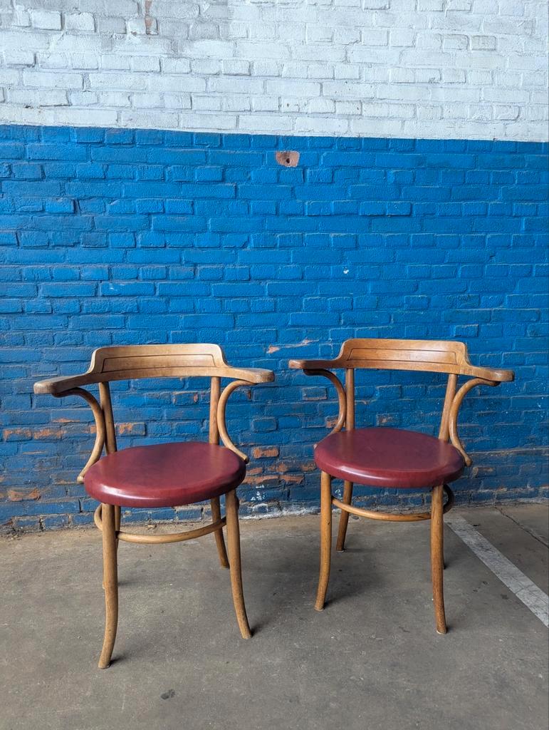 2 Art Nouveau Bentwood Chairs Thonet Stijl image 3