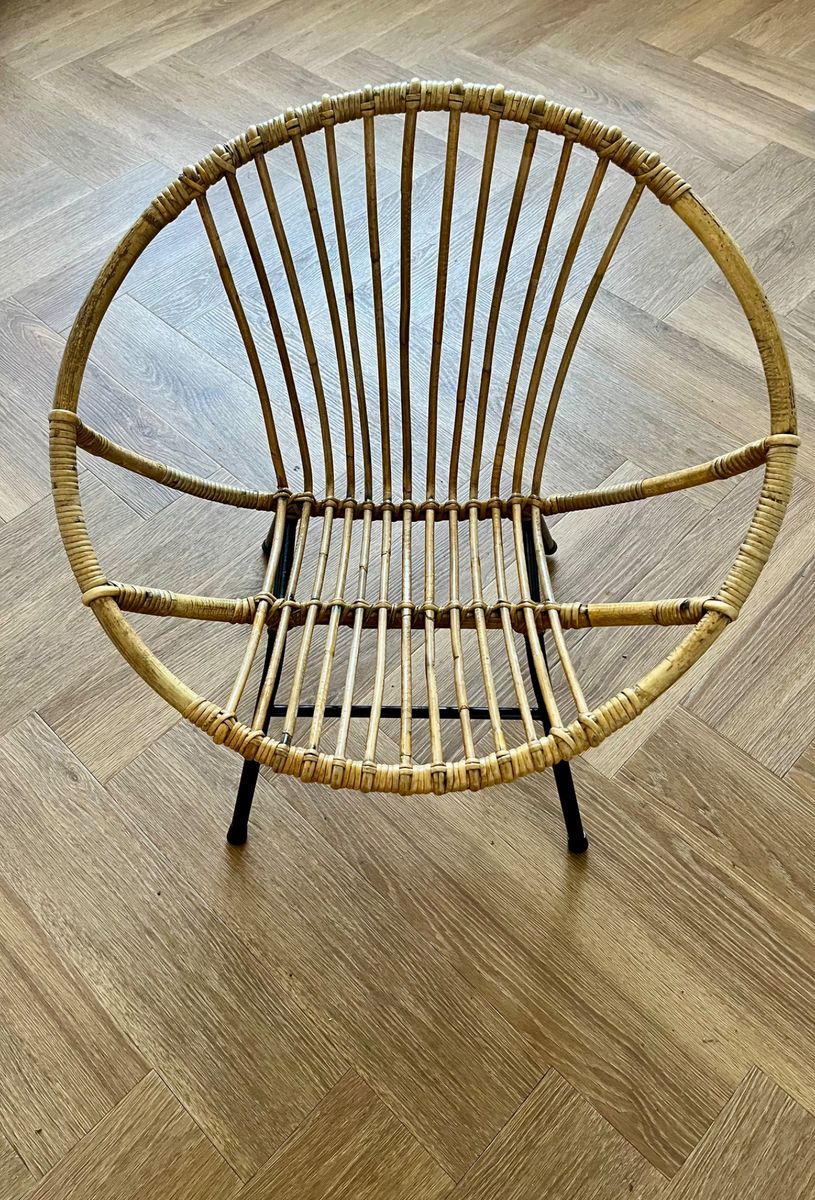 Rohé Noordwolde Rotan Bamboe Fauteuil 1960 image 8