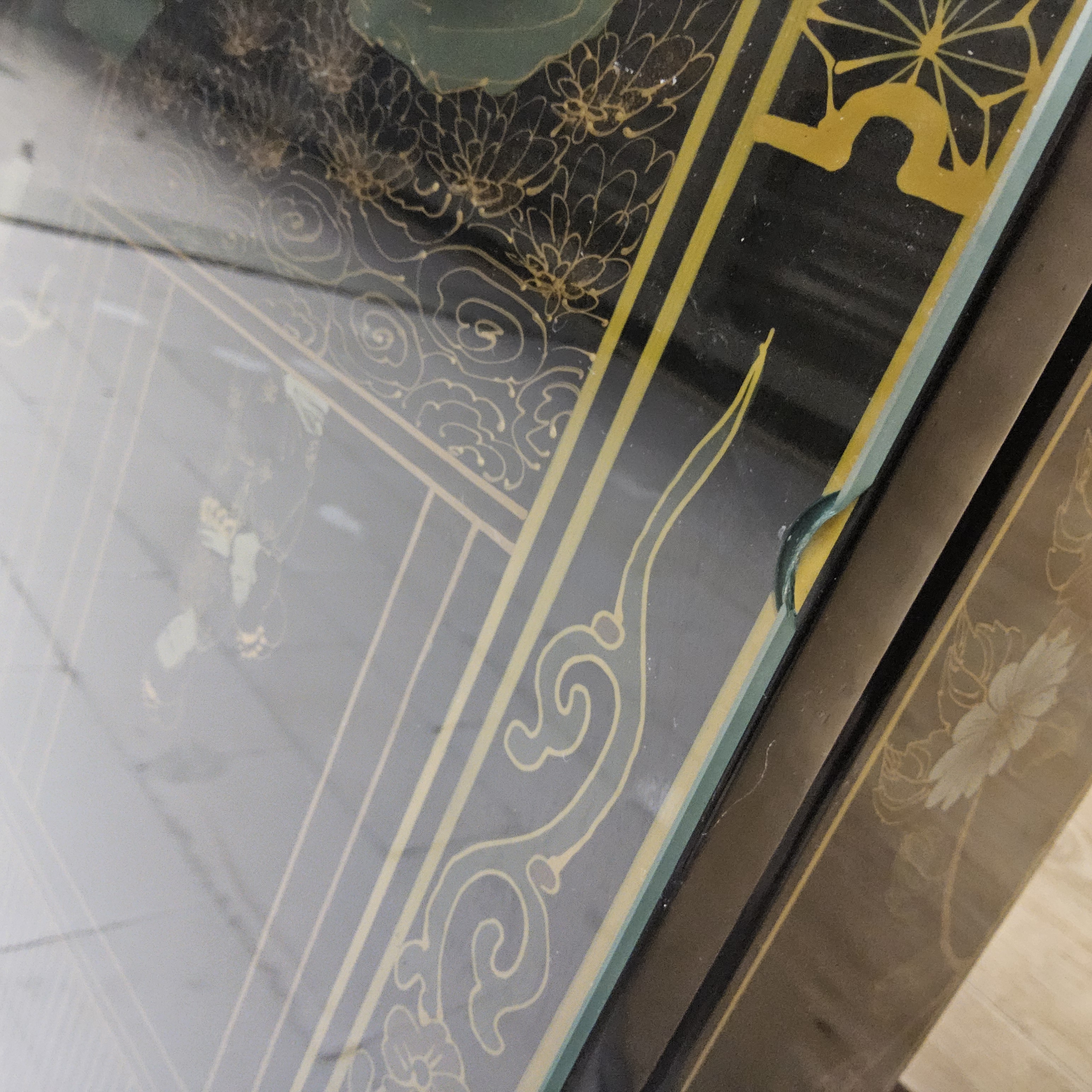 Vintage Chinese Salontafel / Oosterse Koffietafel (lakmeubel) Chinoiserie /traditioneel Tafereel image 18