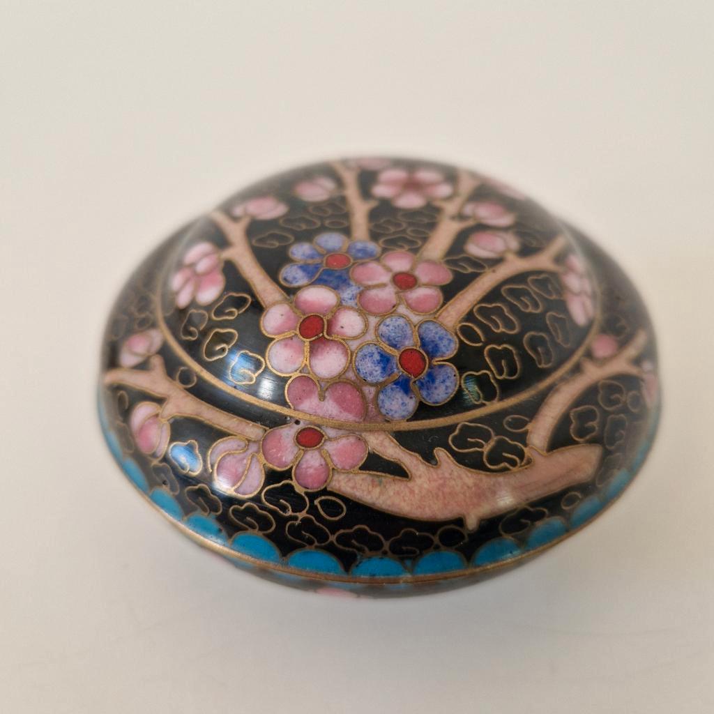 Oud Cloisonné Doosje Dekseldoos Pillendoosje image 3