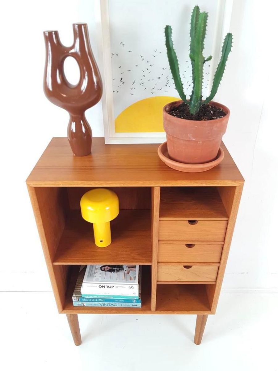 Vintage Teak Houten Kastje Laden Vakken Keuken image 4