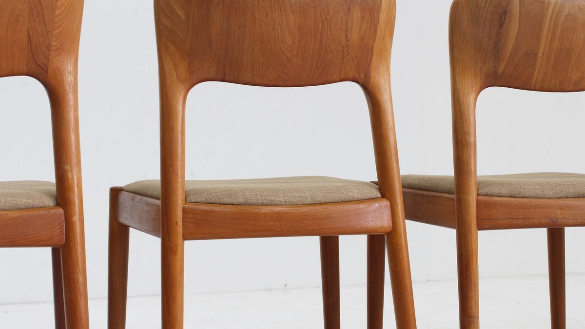 4 Vintage Deense Eetkamer Stoelen Van Niels Koefoed image 8