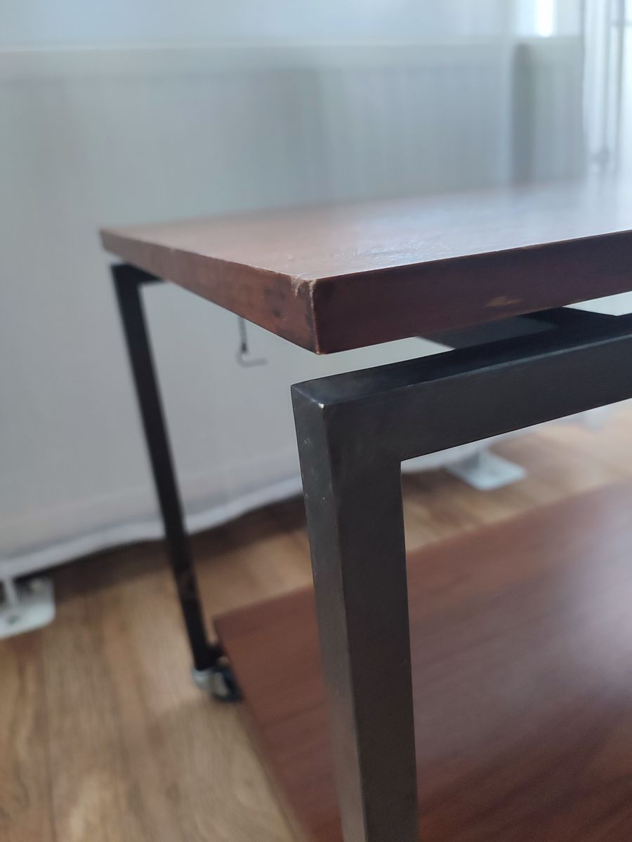 Vintage Bijzet Tafel Trolley Op Wielen Tafeltje Audio Tv image 14