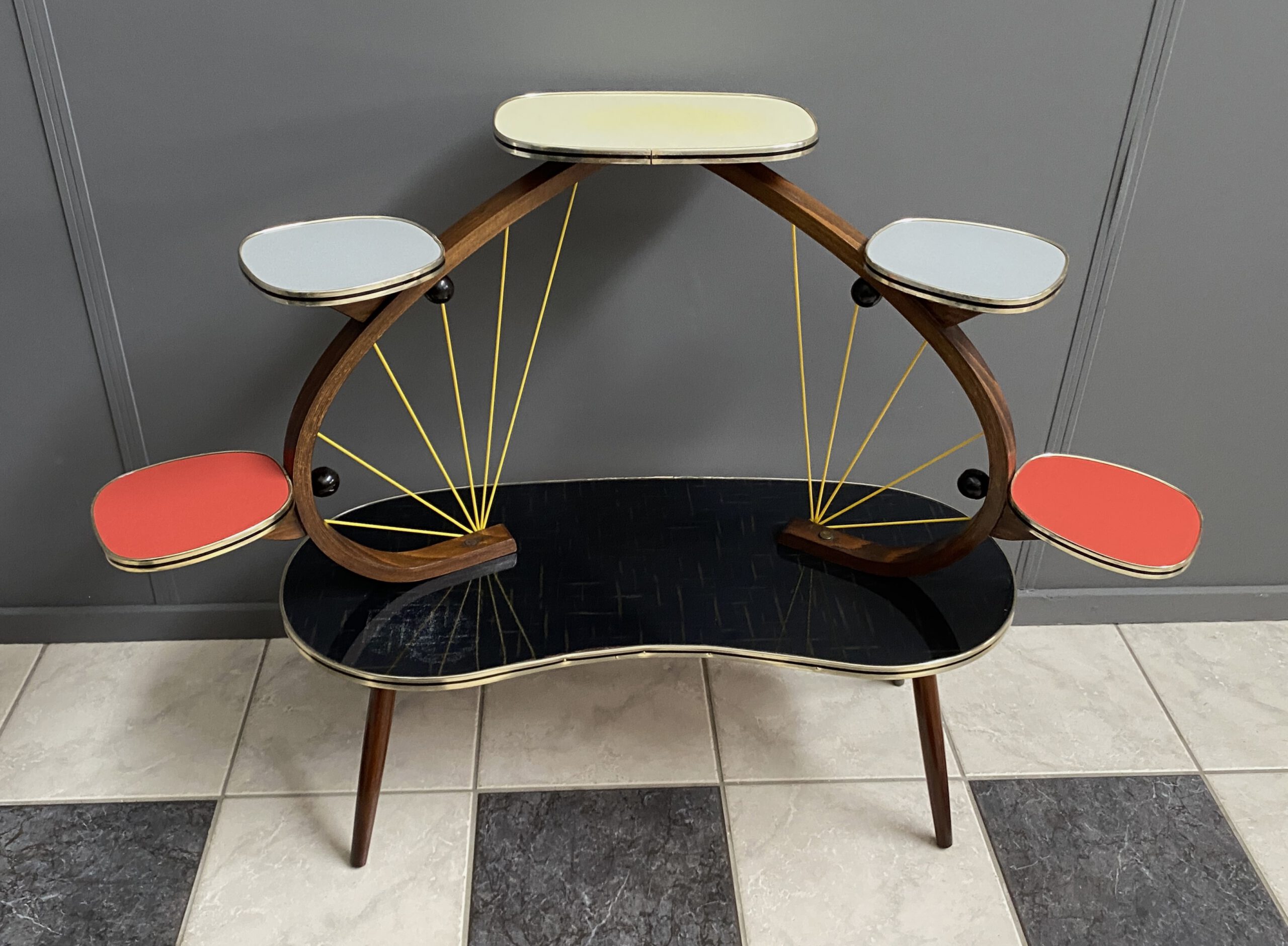 1960s Flower Table In Multi Color Formica image 4