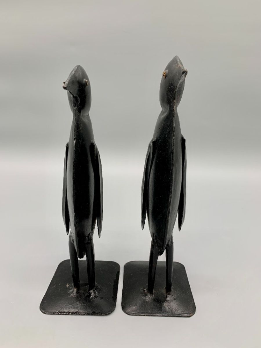 Set Vintage Metalen Pinguïns Zwart Handgemaakt image 9