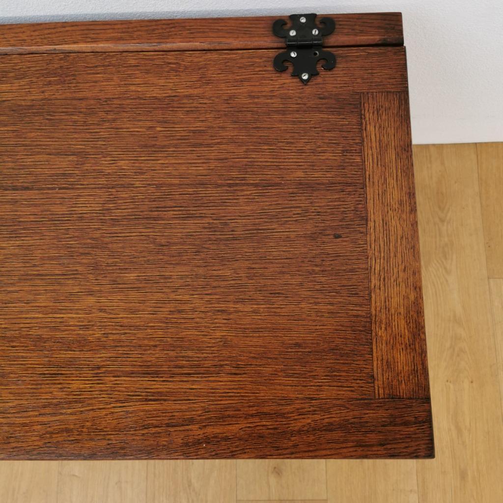 Vintage Eikenhouten Dekenkist Speelgoedkist Kist Salontafel image 14