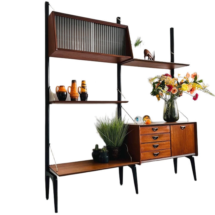 Mid-century Louis Van Teeffelen Wébé Wandmeubel Deens Design 1950’s image 7