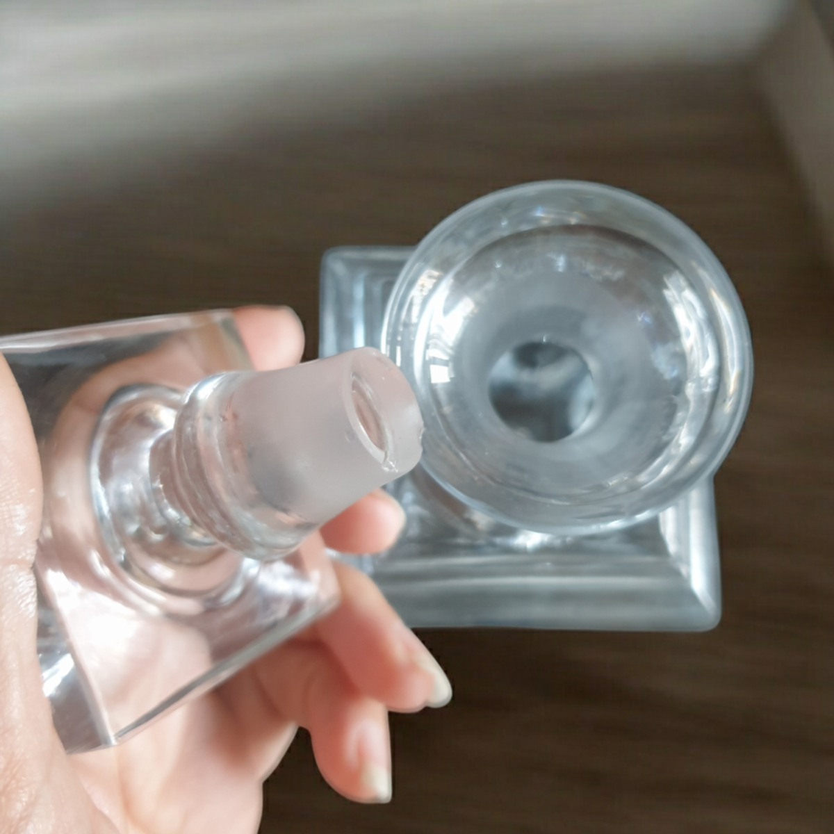 Prachtige Glazen / Kristallen Karaf Strakke Vormen image 2