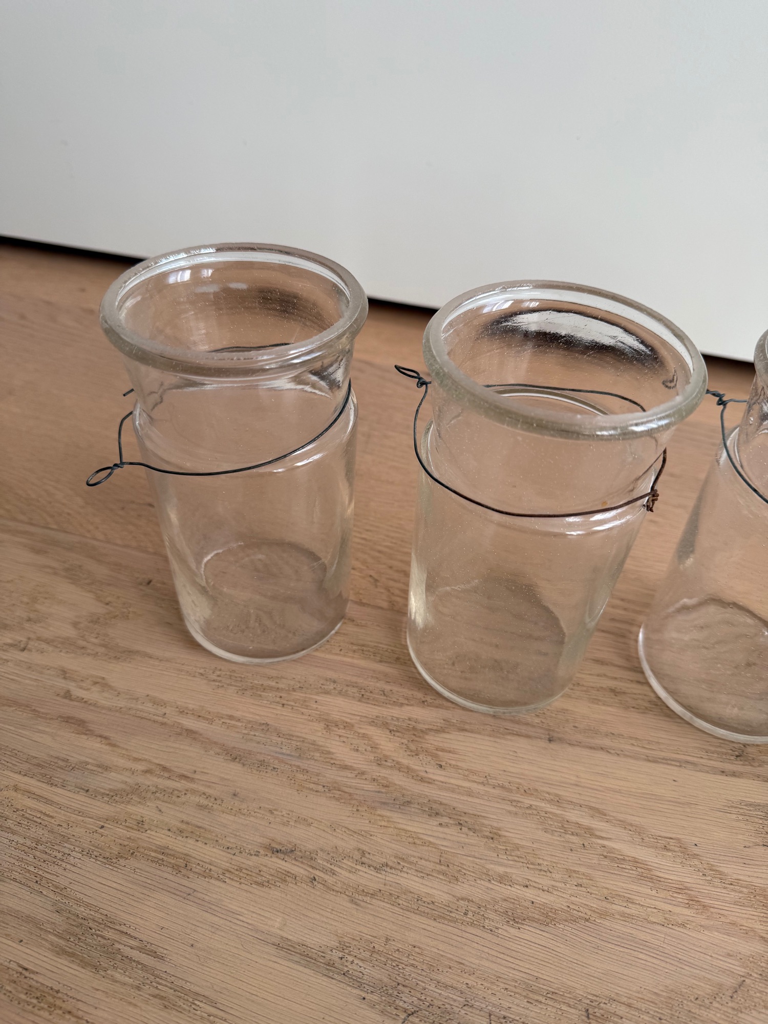 5x Authentiek Pastis Glazen/flessen Met Ijzerdraad Eromheen image 3