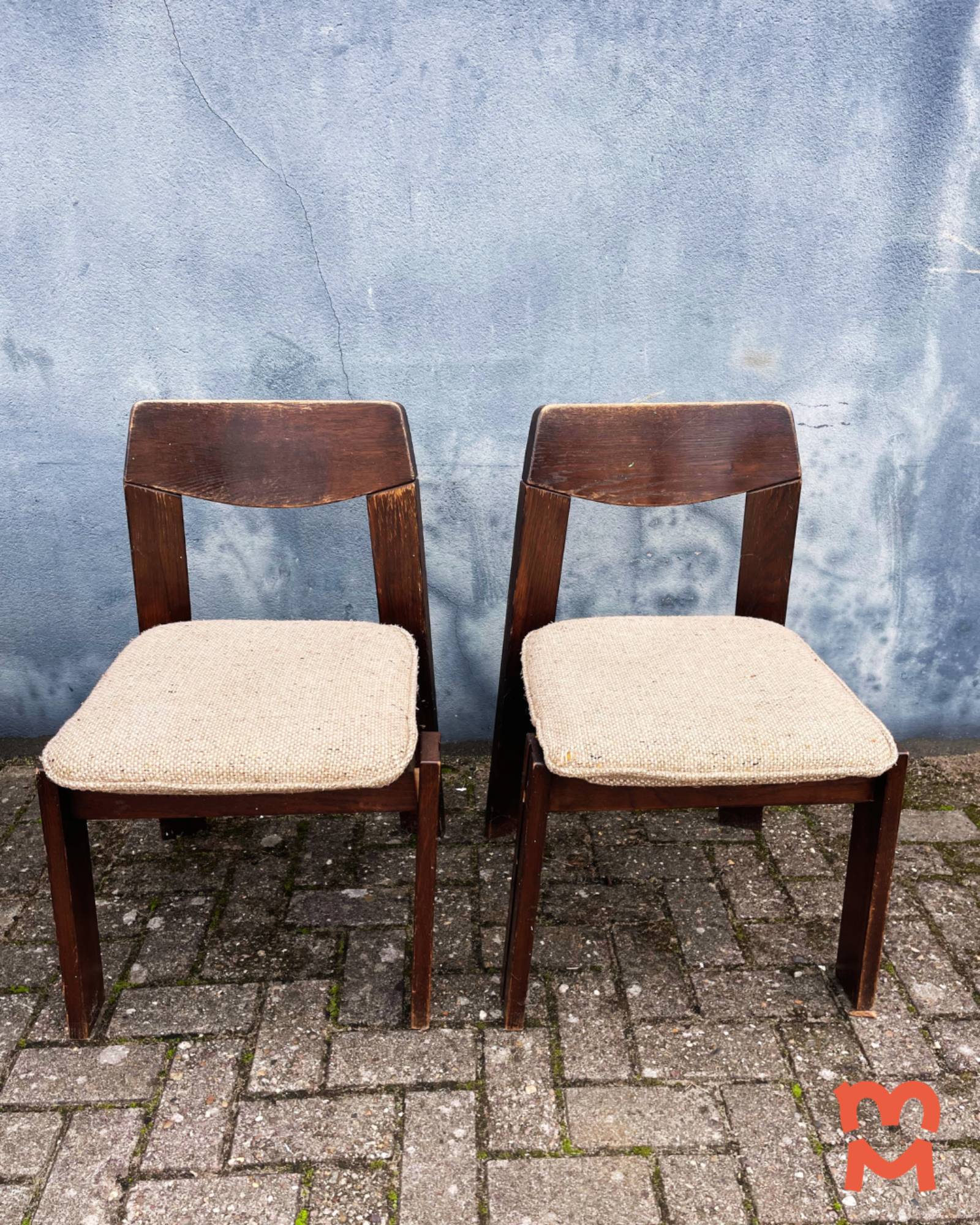 Brutalist Jaren 60 Eetkamerset (uitschuifbare Stafel + 4 Stoelen) image 13