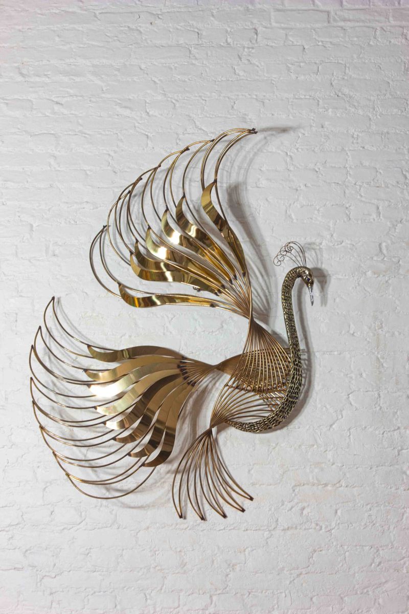Mid-century "pauw" Muur Sculptuur In Messing Door Curtis Jere, 1980 image 3