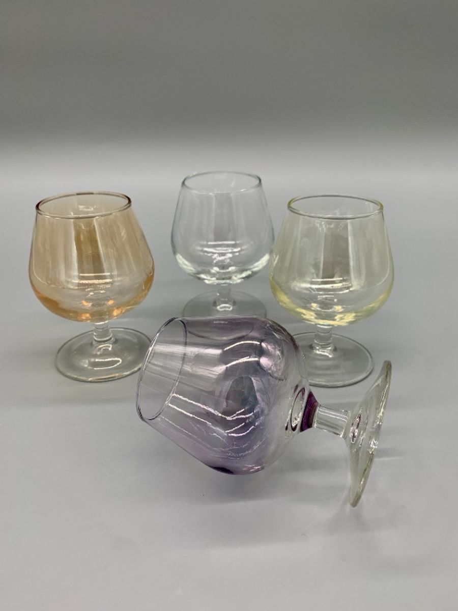 Set Cognac Glazen Gekleurd Parelmoer Glans 4 Stuks image 6