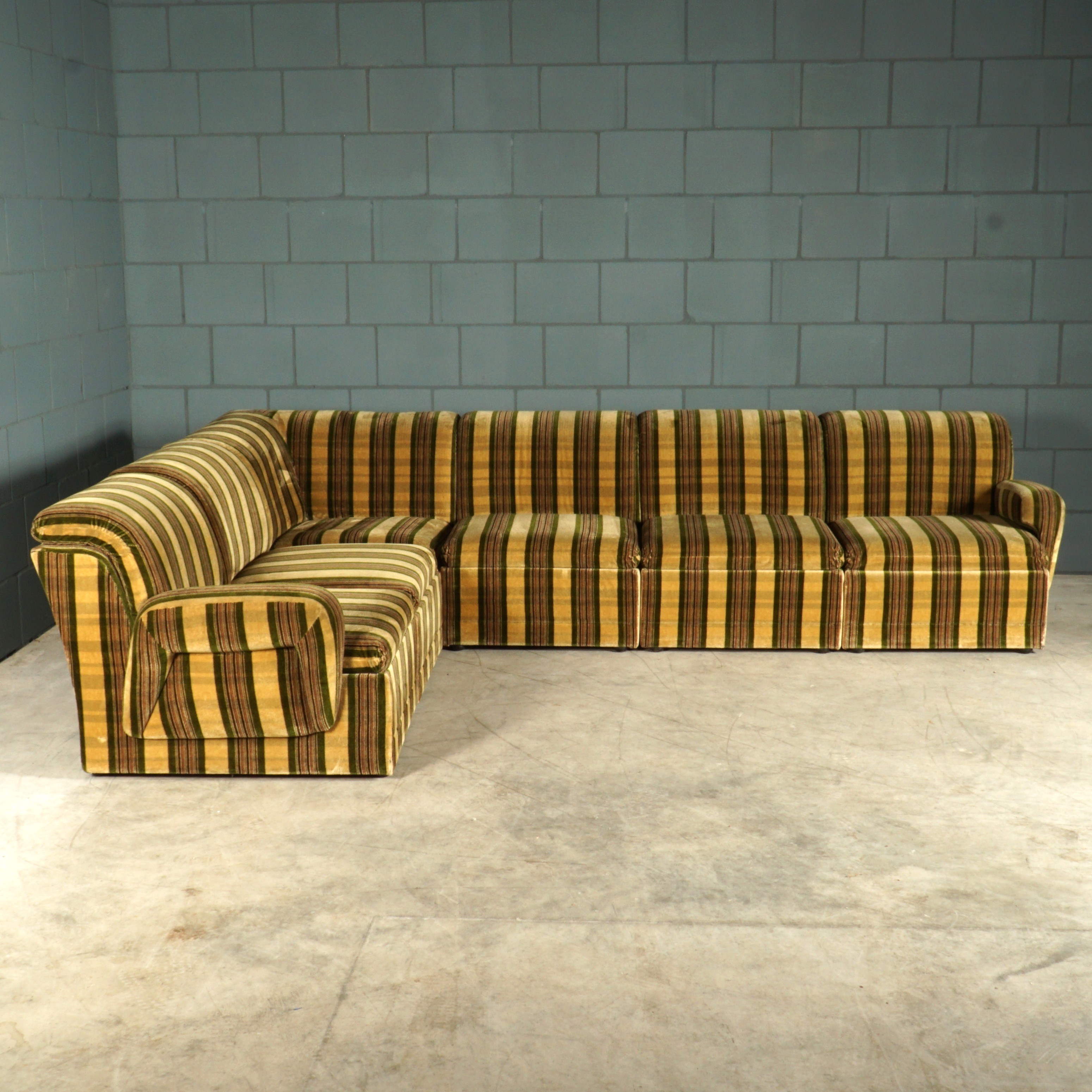Midcentury Modulaire Zithoek/zitgroep – Velours – Jaren 70 image 5