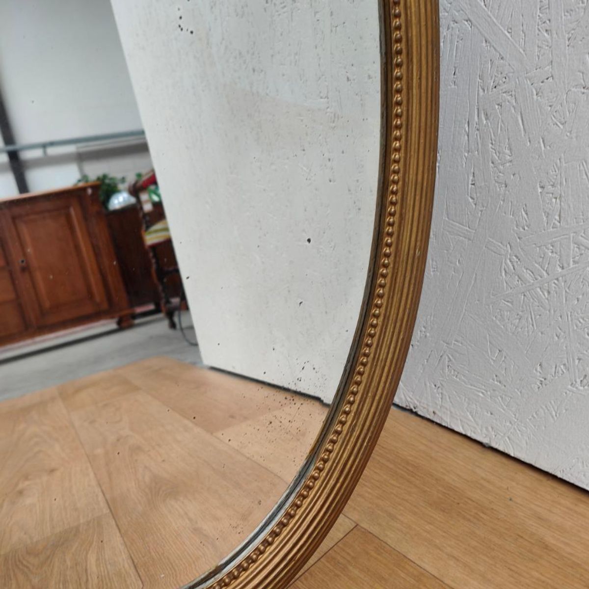 Vintage Goudkleurige Hollywood Regency Barok Rococo Spiegel Schouwspiegel Ovaal. image 16