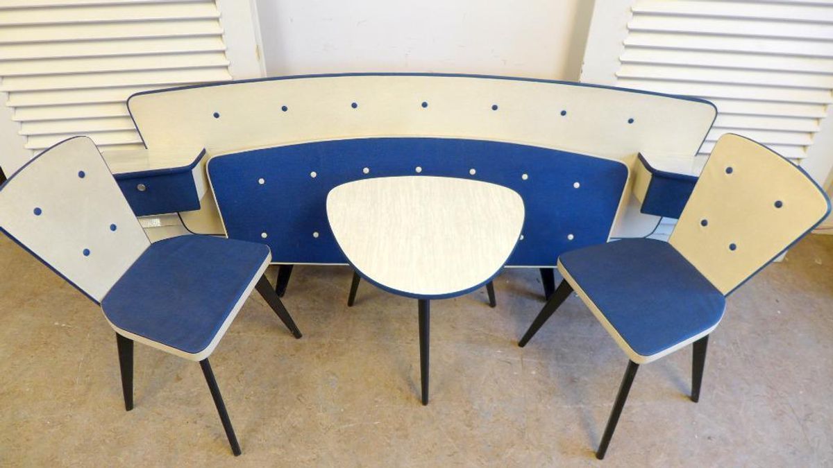 Mooie Retro Vintage Slaapkamer Set : Bed Stoelen Tafel image 2