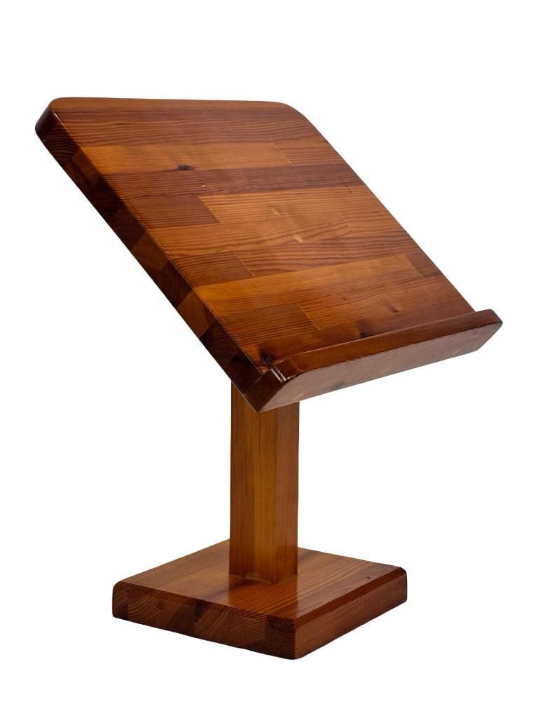 Vintage Grenenhouten Boekenstandaard / Magazine Jaren 70 image 2