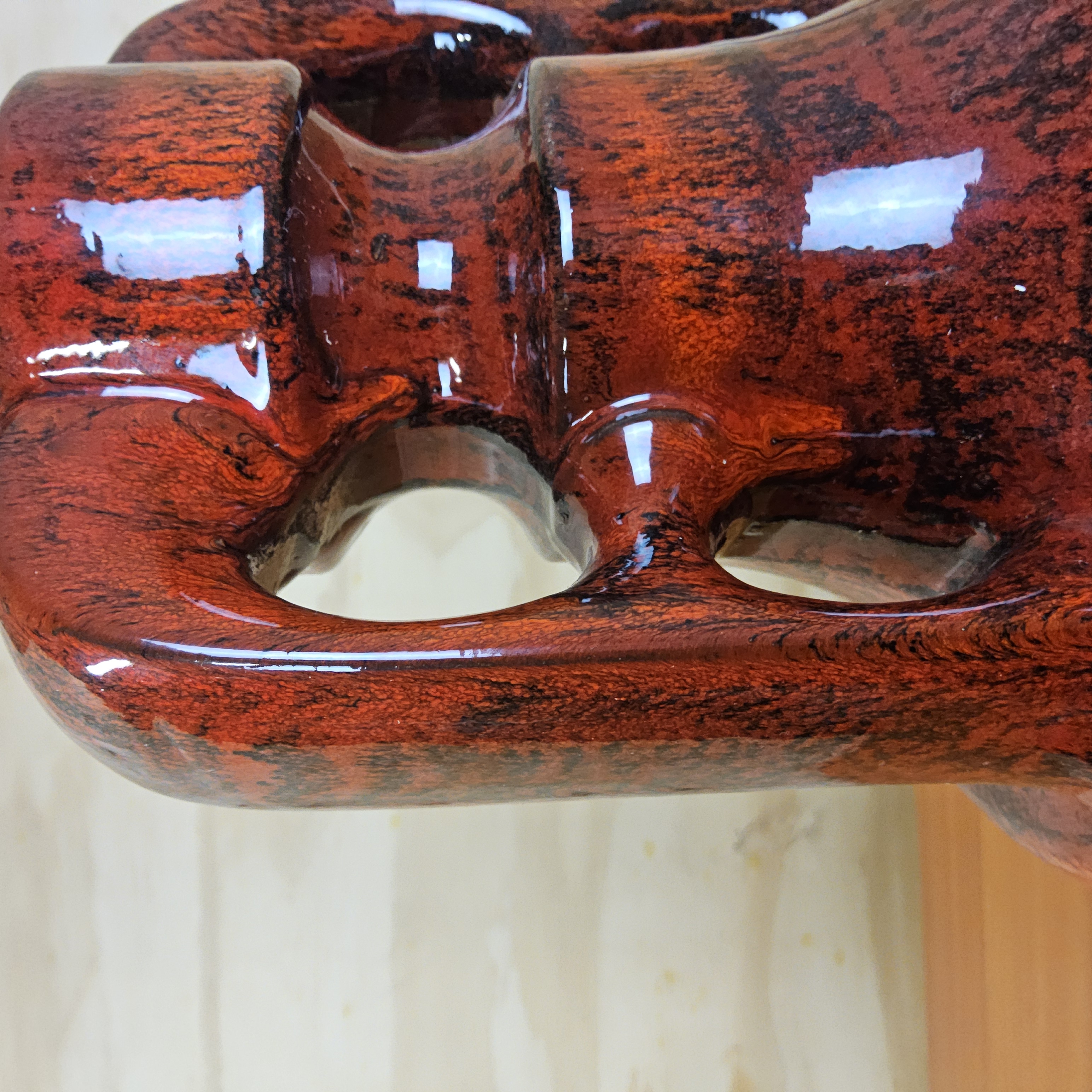 Vintage Keramieken Fat Lava Tafellamp (70s) Scheurich West Germany Lamp (jaren 70) Patroon Kap image 8