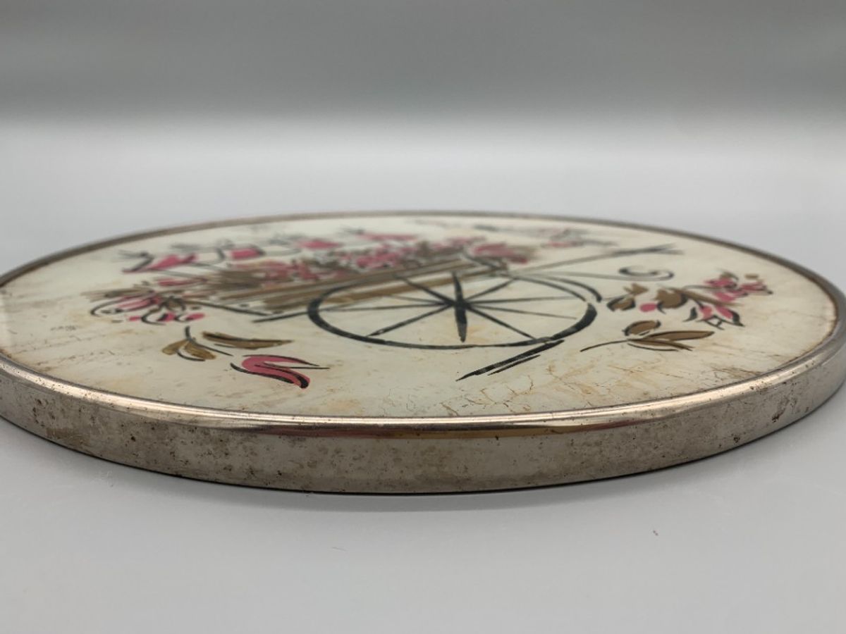 Mid Century Dienblad Plateau Ijzer/glas image 2