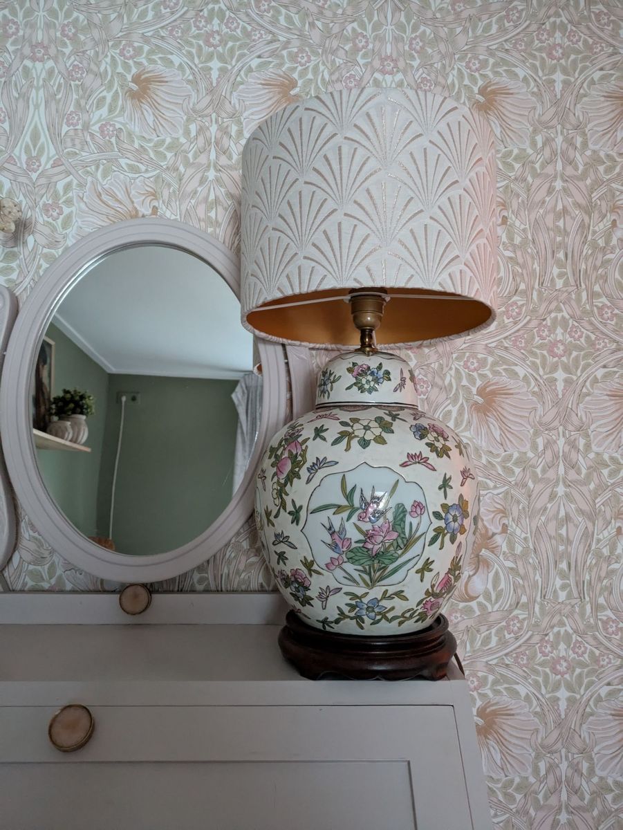 Gemberpot Tafellamp Met Bloemen image 2
