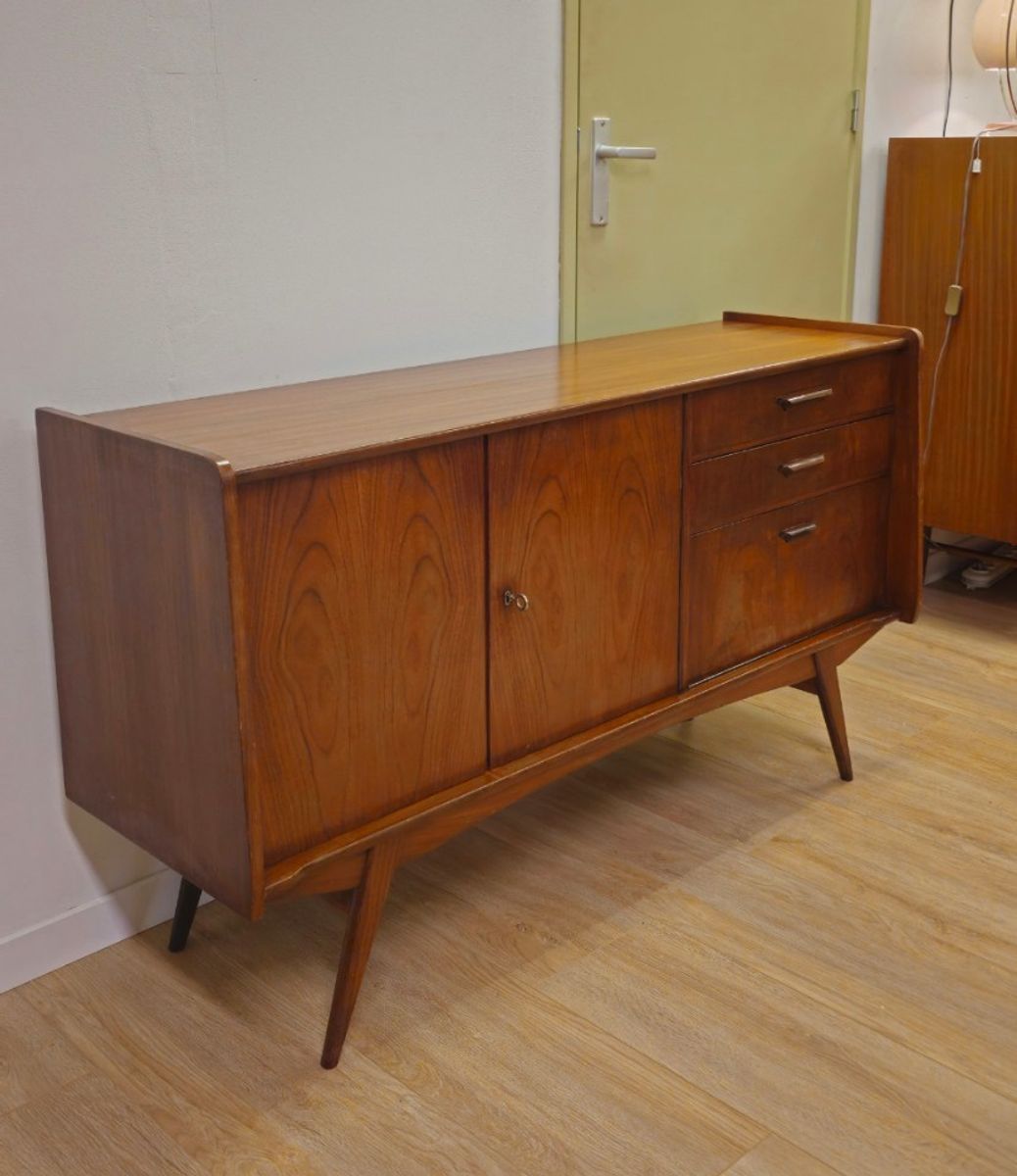 Vintage Teak Fineer Dressoir Lowboard Kast Kastje image 6