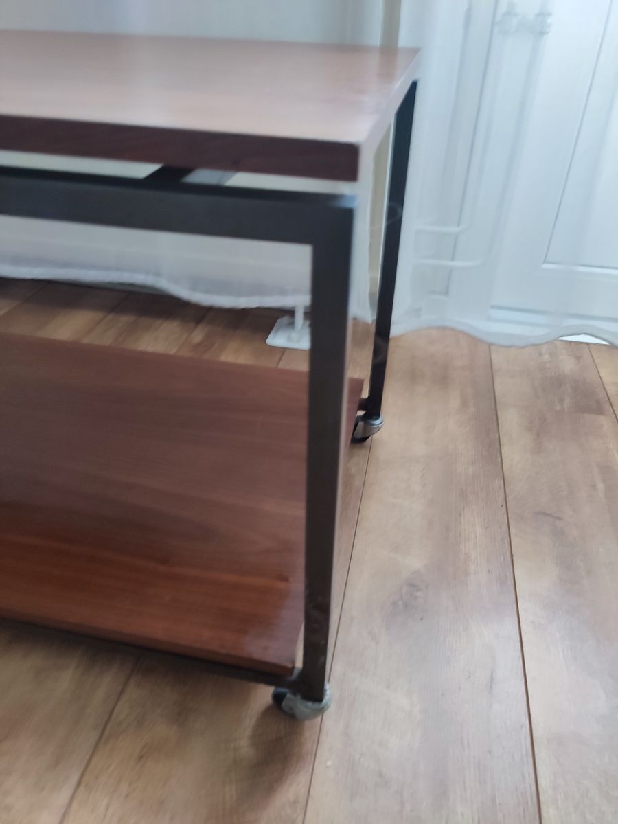 Vintage Bijzet Tafel Trolley Op Wielen Tafeltje Audio Tv image 11