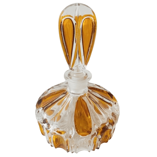Artdeco Stijl Parfumfles Persglas Amber Transparant 1950’s image 3
