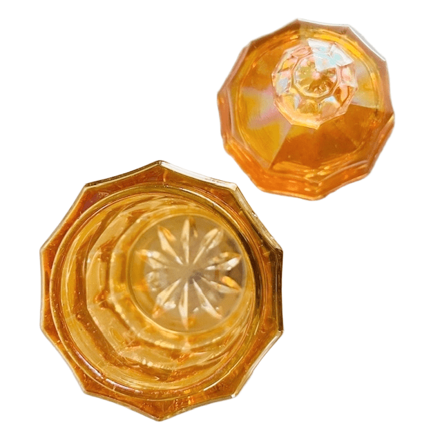 Artdeco Carnival Kristallen Sieradendoos Iriserend Oranje 1930’s image 5