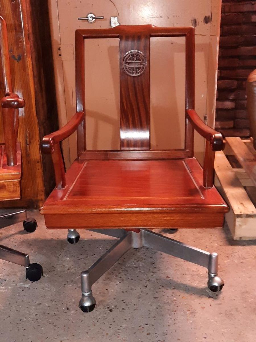 2 Mahonie Bureaustoelen Chinese Stijl image 3