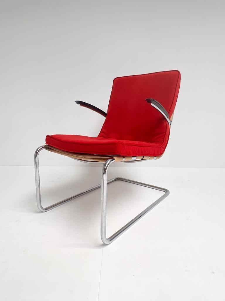 Unieke Vintage Gispen 411 Fauteuil, 1930's image 3