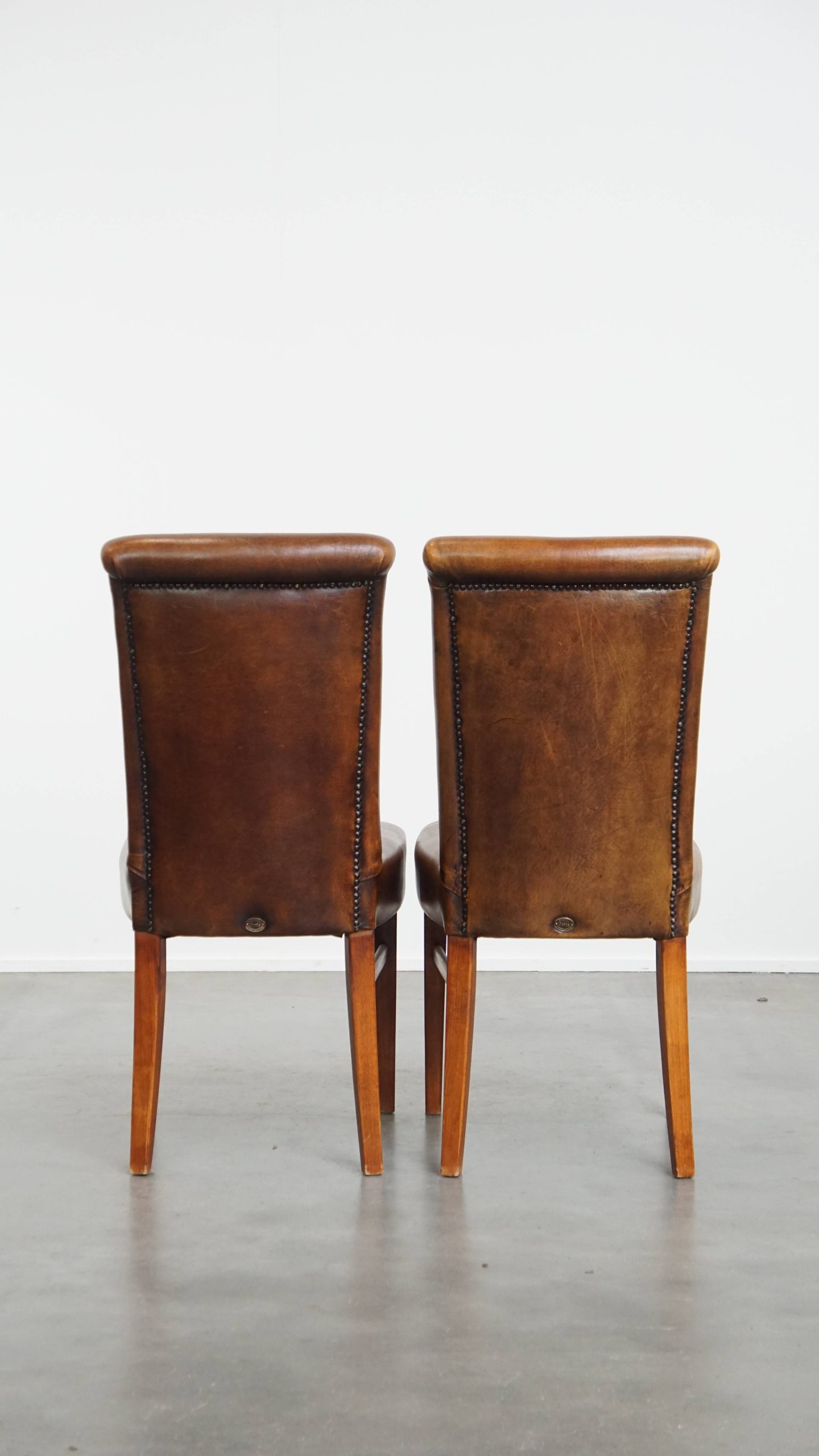 Set Van 6 Comfortabele, Statige Eetkamerstoelen Van Schapenleer image 5