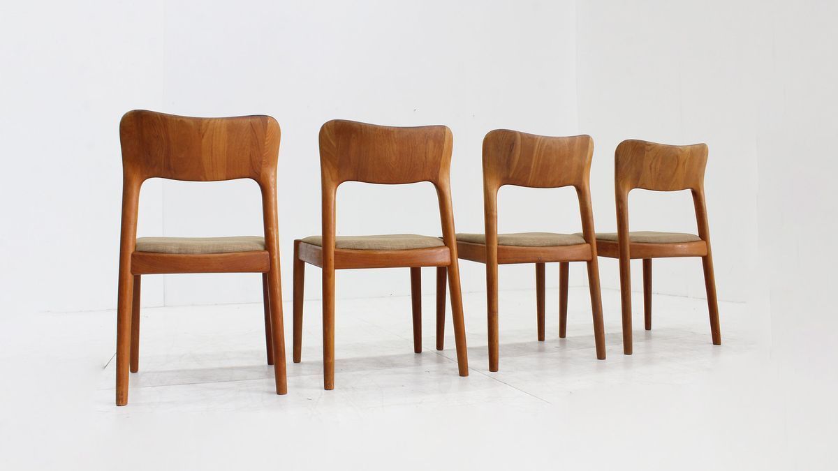 4 Vintage Deense Eetkamer Stoelen Van Niels Koefoed image 7