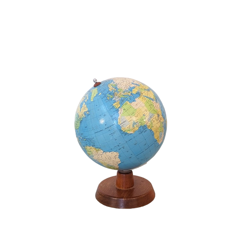 Globe – Houten Voet En Kartonnen Bol – Jaren 70 - (Mm24) image 2