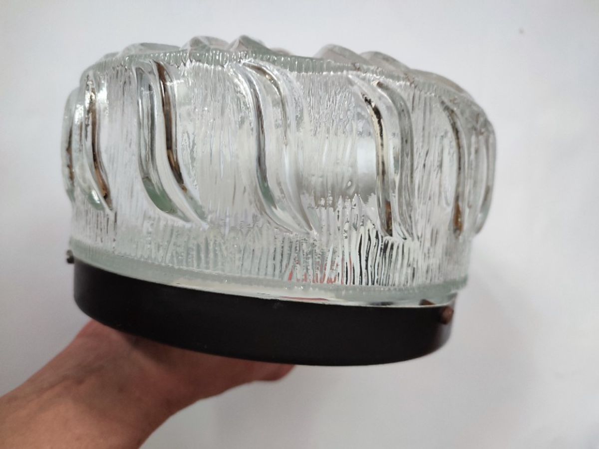 Vintage Plafondlamp Plafonnière Wandlamp Glas Organisch image 7