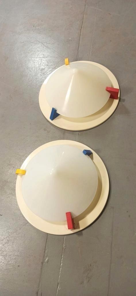 2 Vintage Ikea Memphis Milano Plafondlampen Wandlampen, Set image 11