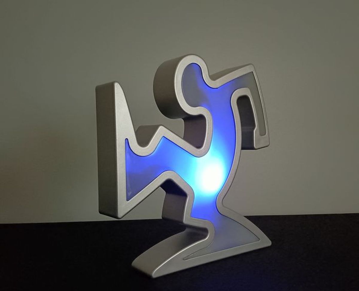 Keith Haring La Linea Lamp Osvaldo Cavandoli Zilver (nieuw In Originele Verpakking) image 16