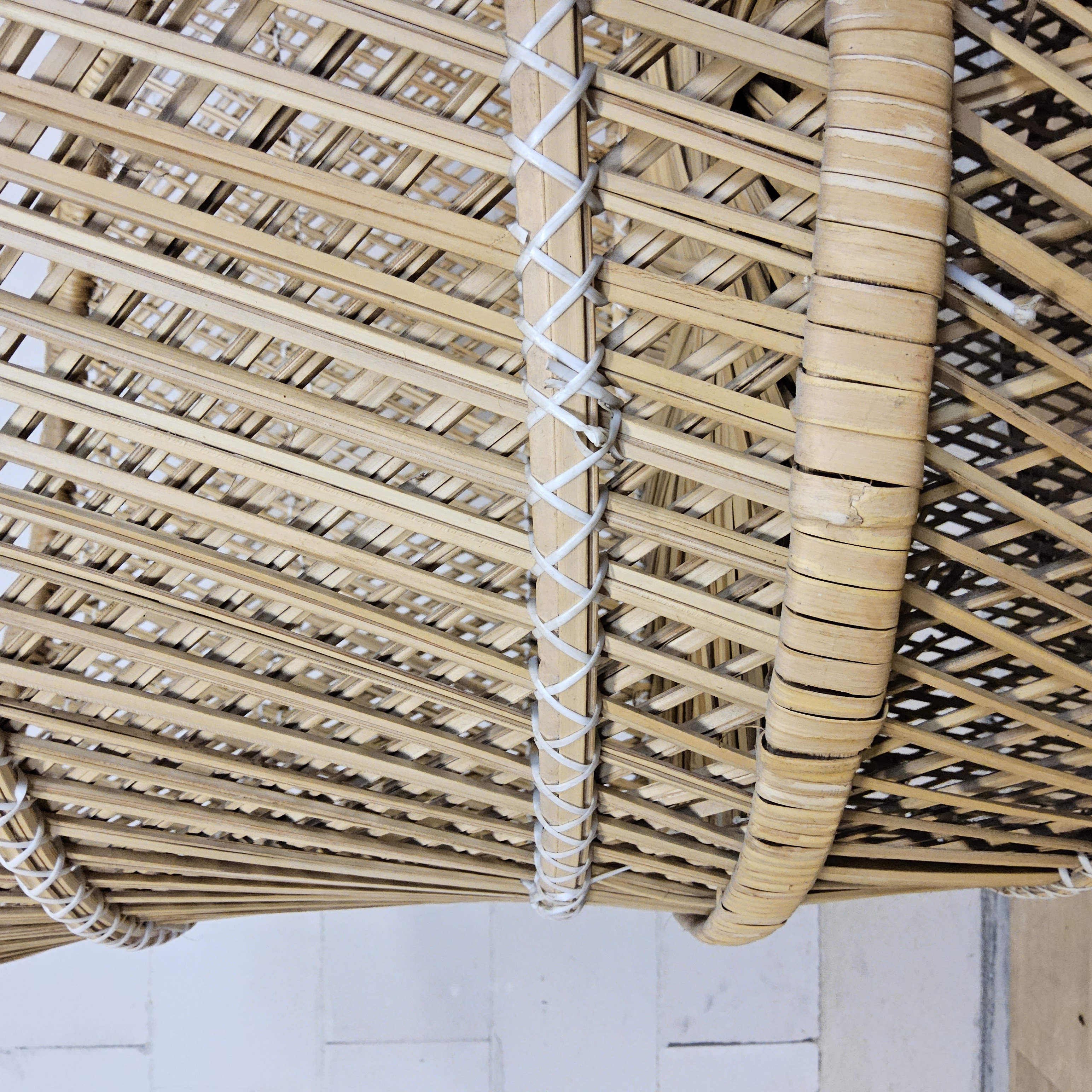 Vintage Geweven Rotan / Rattan Stoel / Luie Bohemian Stoel ( Lazy Rotan Chair ) image 12